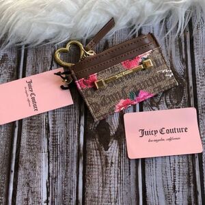 Juicy Couture petal stat chestnut spell out ID holder clip